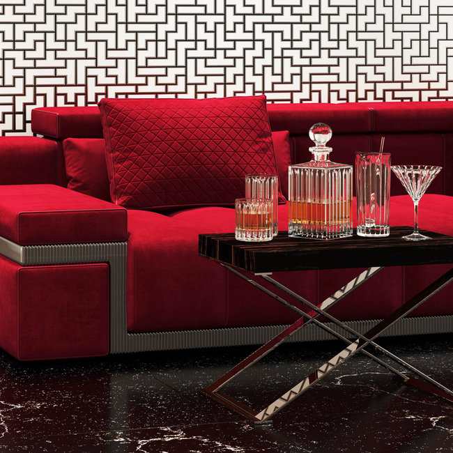 Dutch Wallcoverings FC Thom dessin zwart/wit - vliesbehang - 10m x 53cm - TH9719