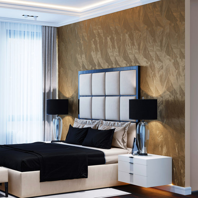 Dutch Wallcoverings FC Thom dessin goud - vliesbehang - 10m x 53cm - TH9902