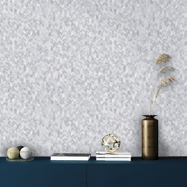 Dutch Wallcoverings Duch Wallcoverings - FC Amazonia- Saram Texture Grey - vliesbehang - 10m x 53cm - 91295