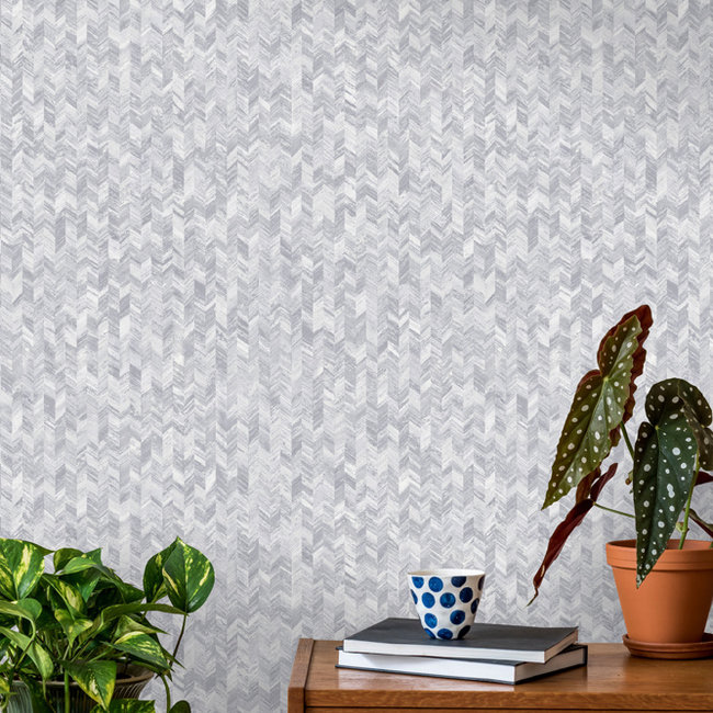 Dutch Wallcoverings Duch Wallcoverings - FC Amazonia- Saram Texture Grey - vliesbehang - 10m x 53cm - 91295