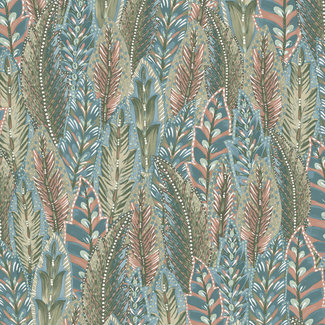 Dutch Wallcoverings Dutch Wallcoverings - FC Amazonia- Amherst Coral/Blue - 91302