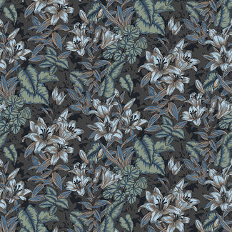 Dutch Wallcoverings Dutch Wallcoverings - FC Nouvel bloem bruin/zwart/grn - NO6061