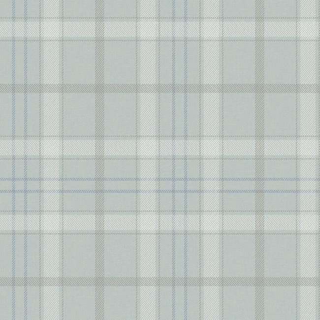 Dutch Wallcoverings Duch Wallcoverings - FC Sauvage ruit lichtblauw - vliesbehang - 10m x 53cm - KT10222