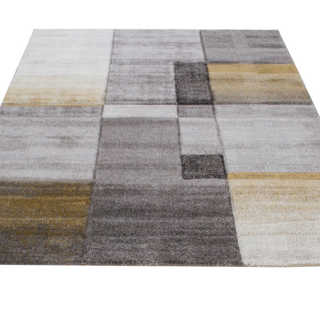 Dutch Living ABC Vloerkleed Timelapse Grijs/Geel 230x160cm 29930