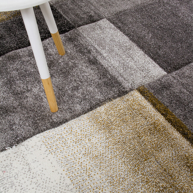 Dutch Living ABC Vloerkleed Timelapse Grijs/Geel 230x160cm 29930