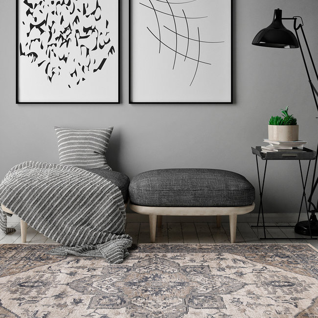 Dutch Living ABC Vloerkleed Ohio B Creme/Beige 230x160cm 27772