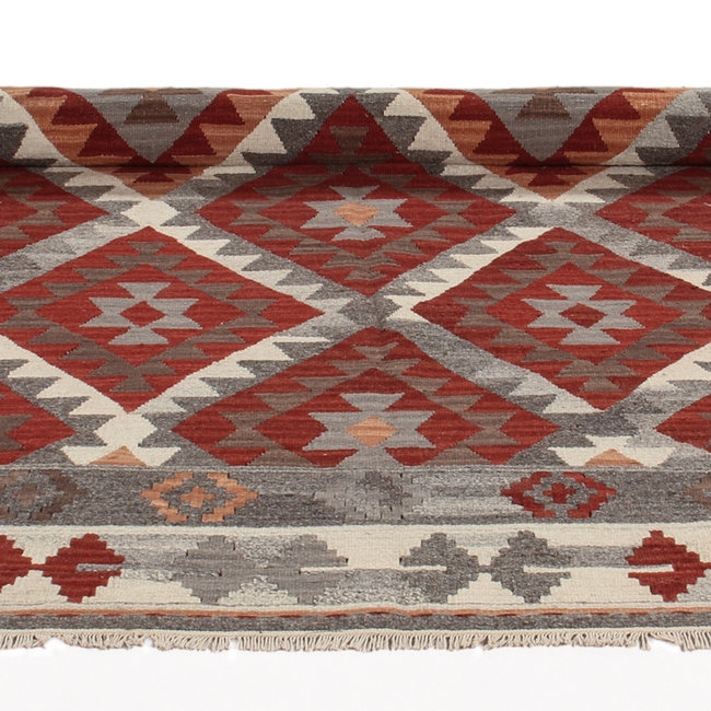 Dutch Living ABC Vloerkleed Kilim Zagros Rood/Grijs 230x160cm 22043