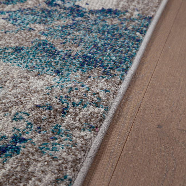 Dutch Living ABC Vloerkleed Soho 3 Ecru/Blue 160x230cm 33670