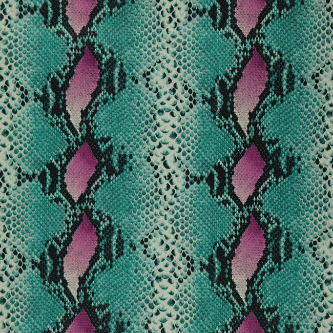 Dutch Wallcoverings FC Jungle Club Mamushi 40-Teal - papierbehang - 10m x 53cm