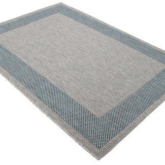 Dutch Living ABC Vloerkleed  Frame Grey/Blue 160x230cm