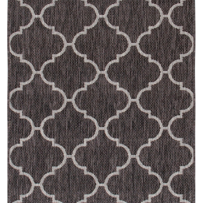 Dutch Living ABC Vloerkleed  Trellis Black 160x230cm