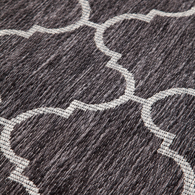 Dutch Living ABC Vloerkleed  Trellis Black 160x230cm