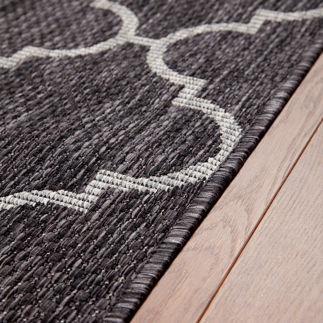 Dutch Living ABC Vloerkleed  Trellis Black 160x230cm