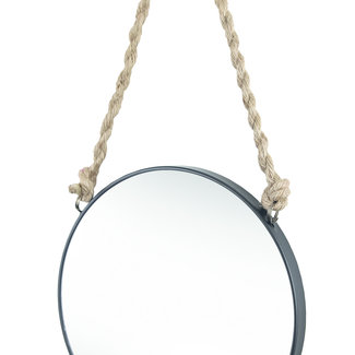 Kleine Wolke Spiegel Rope Mirror zwart