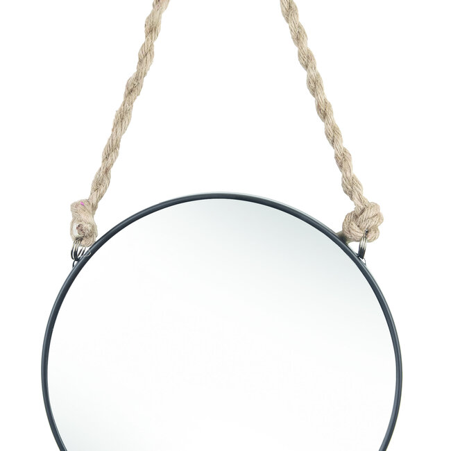 Kleine Wolke Spiegel Rope Mirror zwart