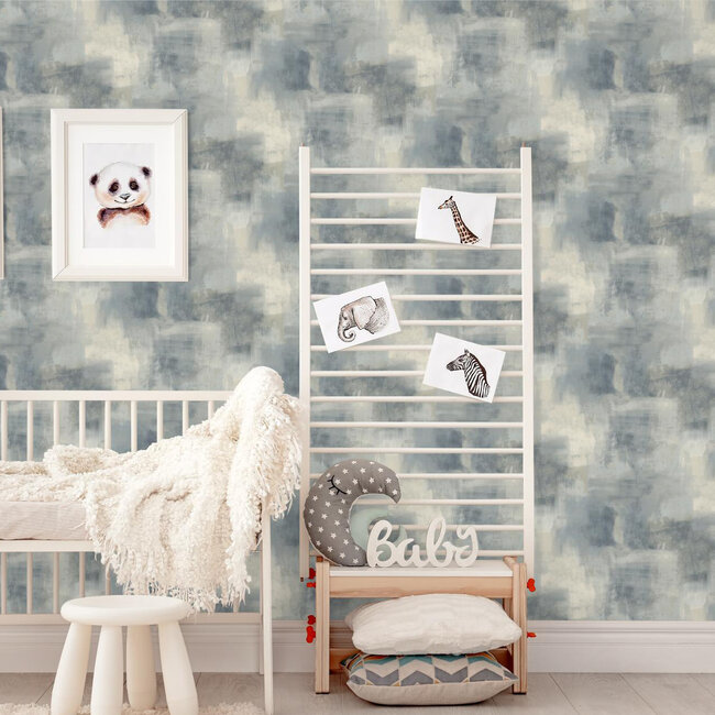 Dutch Wallcoverings Duch Wallcoverings - Asperia- Metro blauwgrijs - vliesbehang - 10m x 53cm - A60003