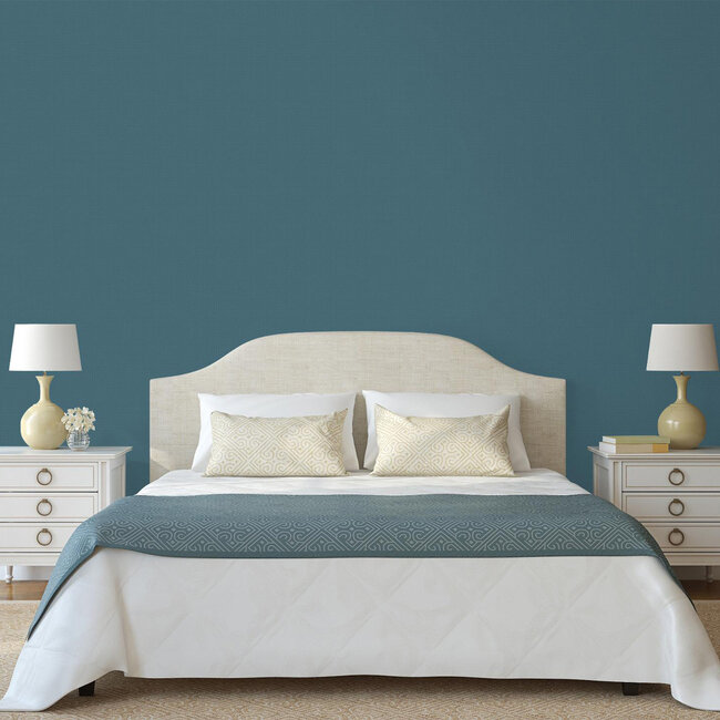 Dutch Wallcoverings Duch Wallcoverings - Grace Diamond plain petrol blue - vliesbehang - 10m x 53cm - GR322408