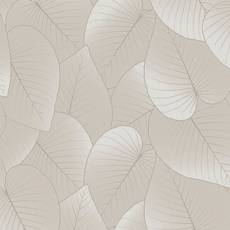 Dutch Wallcoverings Vliesbehang - Botanique- Big Leaves beige - B212-07