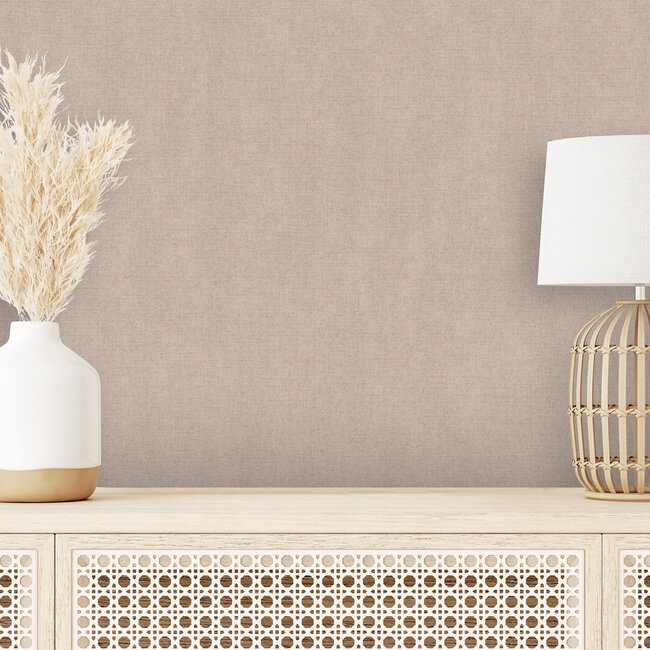 Dutch Wallcoverings Dutch Wallcoverings - Botanique- uni oudroze - vliesbehang - 10m x 53cm - M551-13