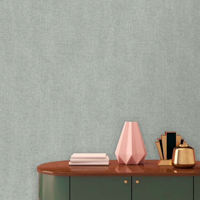 Dutch Wallcoverings Dutch Wallcoverings - Botanique- uni groen - vliesbehang - 10m x 53cm - M551-14