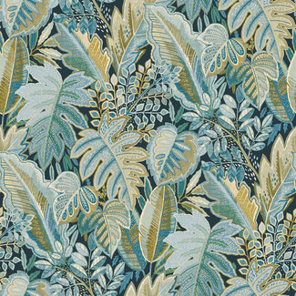 Dutch Wallcoverings Vliesbehang - Ciara- Tribal Leaf zwart/groen - A58403