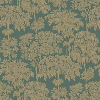 Dutch Wallcoverings Dutch Wallcoverings - Ciara- Tonal Trees groen/goud - A63403