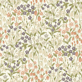 Dutch Wallcoverings Dutch Wallcoverings - Ciara- Bluebell Wood wit/grn/roze - A64101