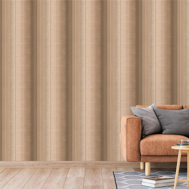 Dutch Wallcoverings Loft streep bruin - vliesbehang - 10m x 53cm - 59321