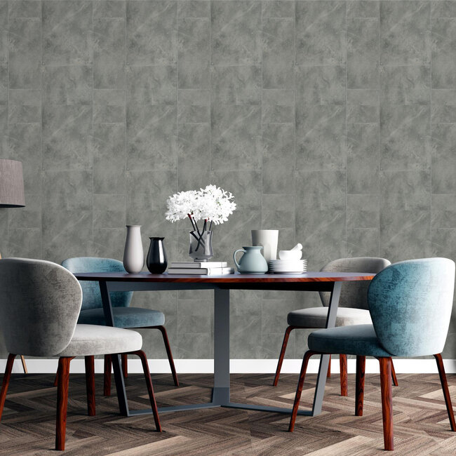 Dutch Wallcoverings Loft/Schilder & Co blokken bruin - vliesbehang - 10m x 53cm - 59329