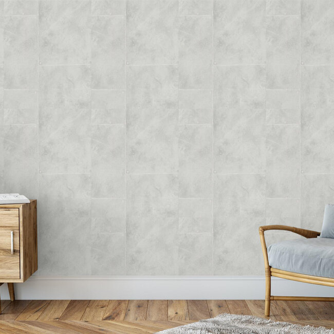 Dutch Wallcoverings Loft/Schilder & Co blokken lichtgrijs - vliesbehang - 10m x 53cm - 59332