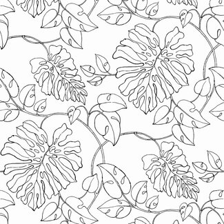 Dutch Wallcoverings Dutch Wallcoverings - NextWall Peel & Stick Tropical Black & White - NW40508