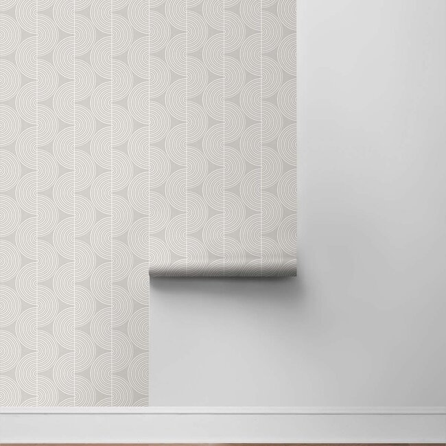 Dutch Wallcoverings  - NextWall Peel & Stick Zen Geo Alloy Grey - zelfklevend behang - 5,5m x 53cm - NW44205