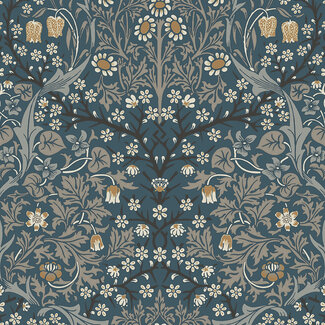 Dutch Wallcoverings Zelfklevend behang - NextWall Peel & Stick Victorian Garden Blue/Stone - NW44512