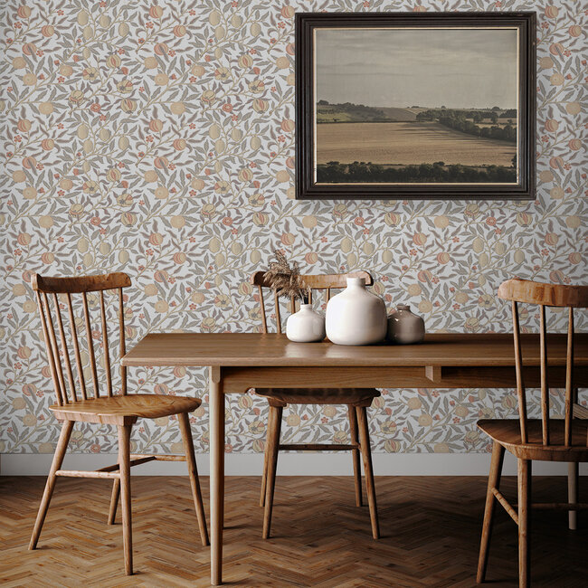Dutch Wallcoverings  - NextWall Peel & Stick Pomegranate Grey/Melon - zelfklevend behang - 5,5m x 53cm - NW48003