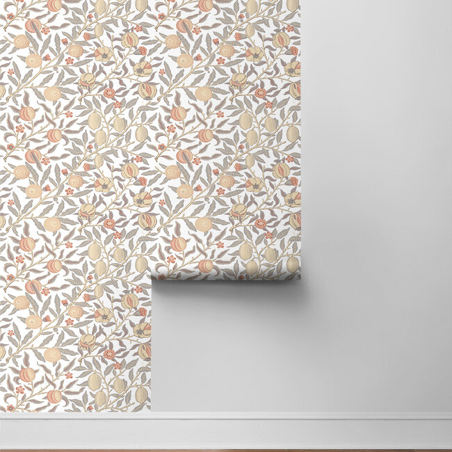 Dutch Wallcoverings  - NextWall Peel & Stick Pomegranate Grey/Melon - zelfklevend behang - 5,5m x 53cm - NW48003