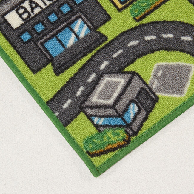 Dutch Living ABC Speelkleed Play Rug Town groen 133x190 cm