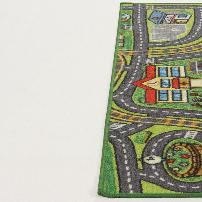 Dutch Living ABC Speelkleed Play Rug Town groen 133x190 cm