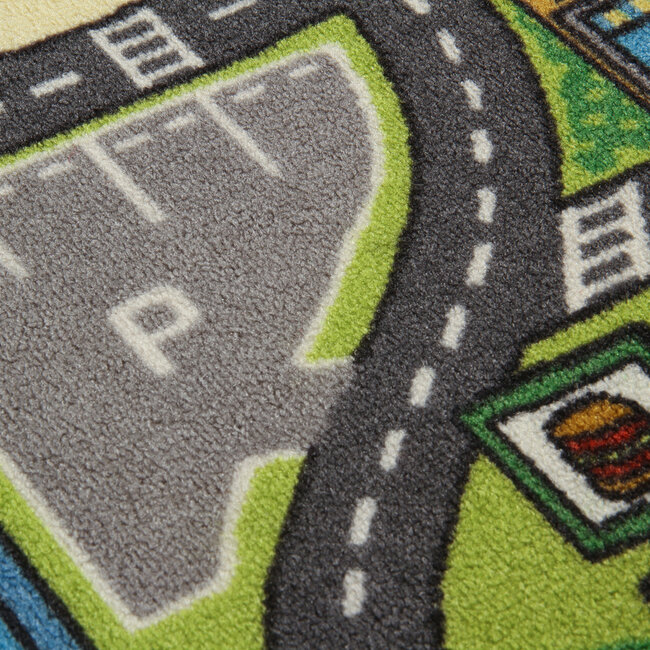 Dutch Living ABC Speelkleed Play Rug Town groen 133x190 cm