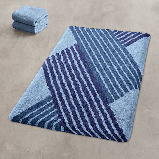 Kleine Wolke Badmat Cross Mare (blauw), 60x100 cm