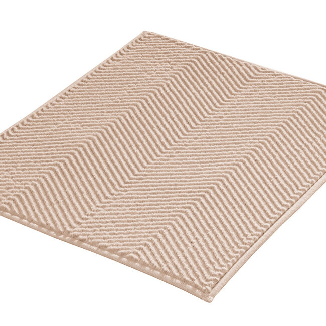 Kleine Wolke Badmat Zigzag Sandbeige (beige), 50x 60 cm