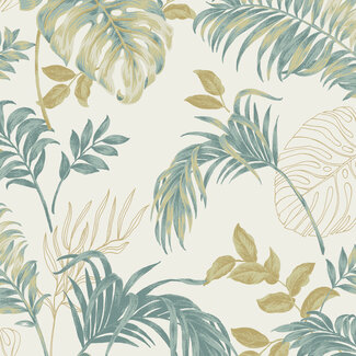 Dutch Wallcoverings Dutch Wallcoverings - Attitude- Allison wit/groen - A64302