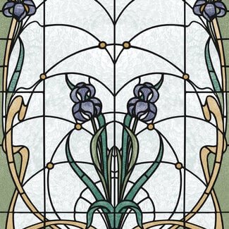 Dutch Wallcoverings Vliesbehang - Artifice- glas in lood grijs/blw/groen - M793-06