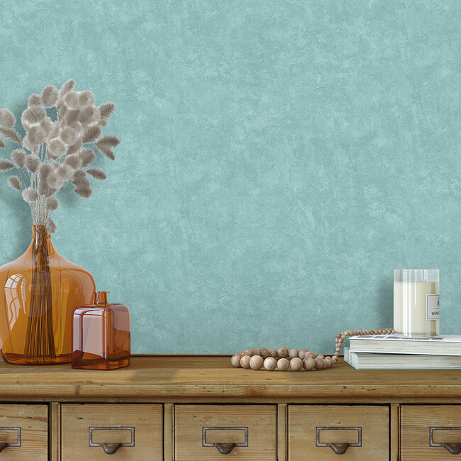 Dutch Wallcoverings Dutch Wallcoverings - Artifice- uni blauwgroen - Vliesbehang - 10m x 53cm - M796-34