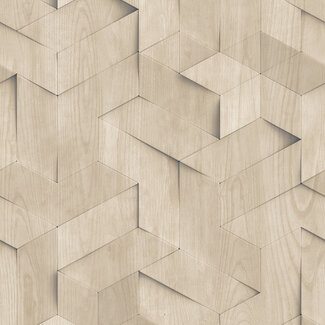 Dutch Wallcoverings Vliesbehang - Brut- hout 3D beige - M744-07