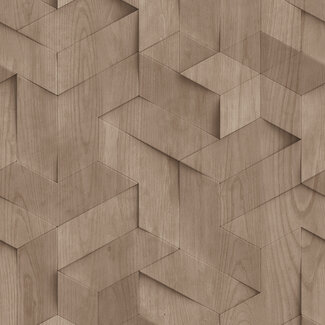 Dutch Wallcoverings Dutch Wallcoverings - Brut- hout 3D lichtbruin - M744-08