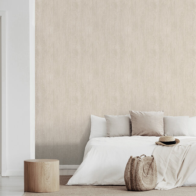 Dutch Wallcoverings Dutch Wallcoverings - Brut- hout beige - Vliesbehang - 10m x 53cm - M764-07