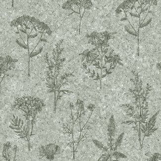 Dutch Wallcoverings Dutch Wallcoverings - Brut- kurk/bloem groen - M783-04