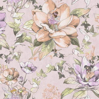 Dutch Wallcoverings Papierbehang - Dream Catcher- Floral Fairies Pink - 13211