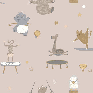 Dutch Wallcoverings Papierbehang - Dream Catcher- Animal Gymn. Pink - 13241