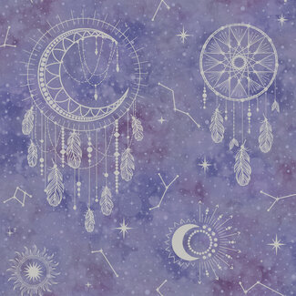 Dutch Wallcoverings Papierbehang - Dream Catcher- Dreamc. Purple/Silvr - 13331